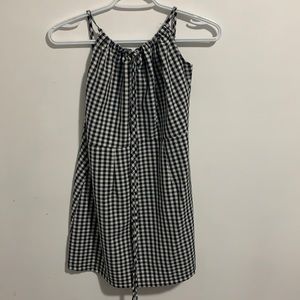 SHEIN knot front gingham cami dress